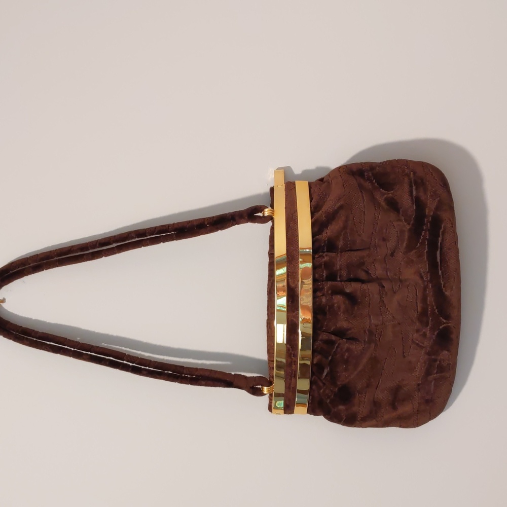 Vintage chocolate Lewis brocade bag - pristine!